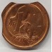 AUSTRALIA 1990 . ONE 1 CENT COIN . ERROR . DOUBLE BITTEN EDGE . DOUBLE CLIPPED